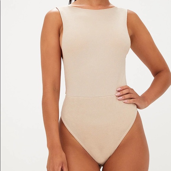 Nude thong bodysuit open back-tie PLT - Picture 5 of 6